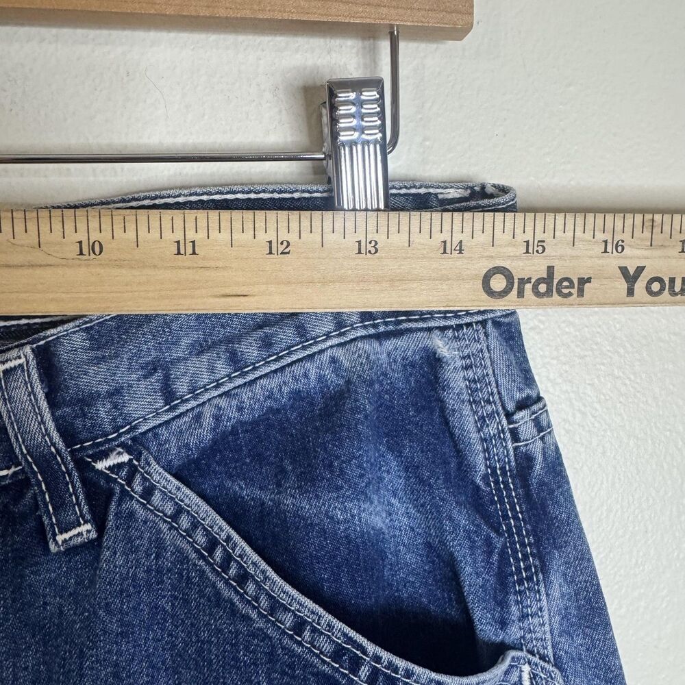 Vintage Tommy Hilfiger Jeans Womens 8 Blue High Rise Carpenter Wide Leg Y2K - Picture 6 of 12